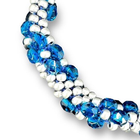 Beaded Multi Strand Bracelet Bracelet Box Clasp Signed Neumann Metall - Picture 2 of 7